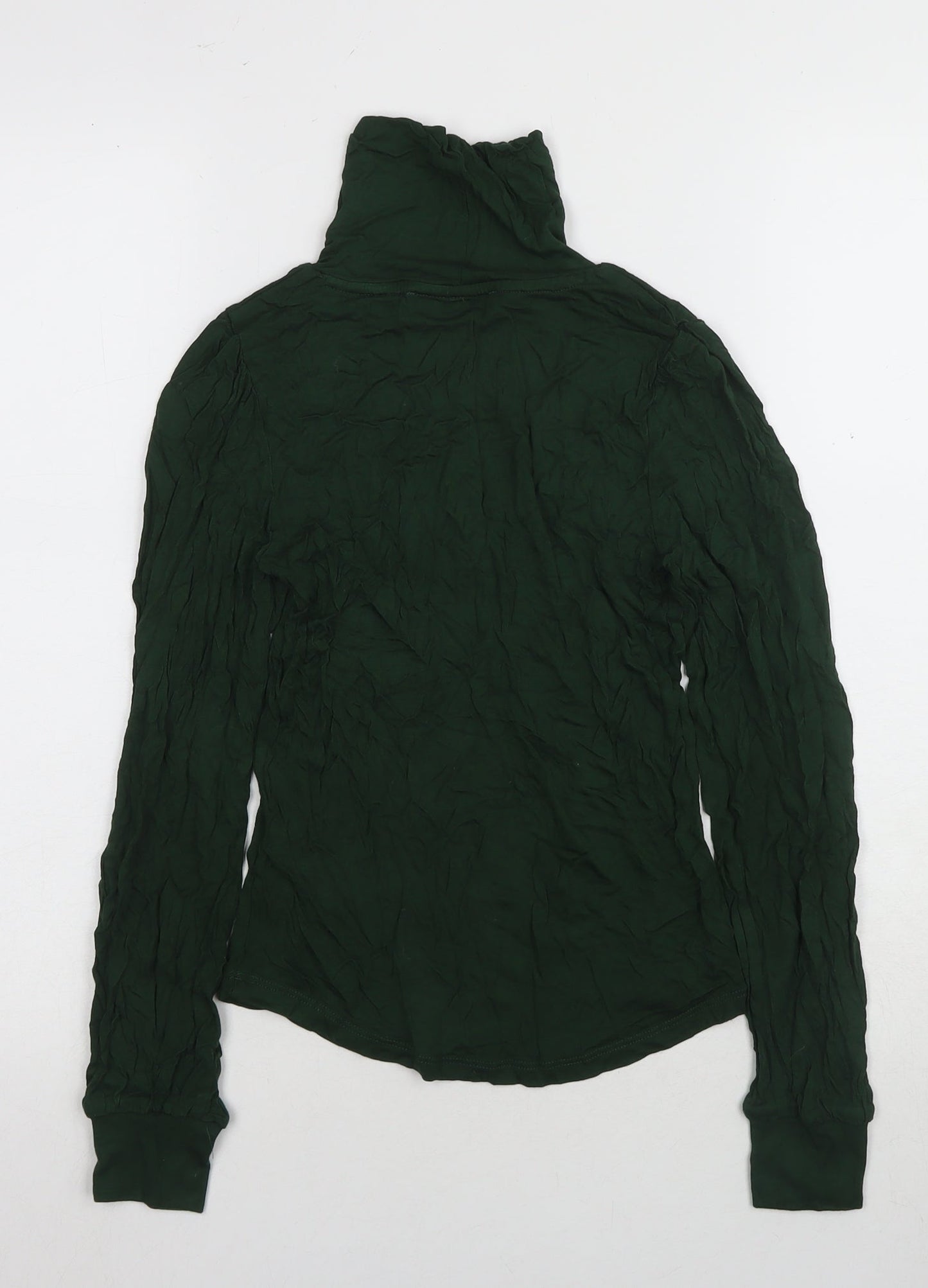 Marks and Spencer Unisex Green Roll Neck T-Shirt