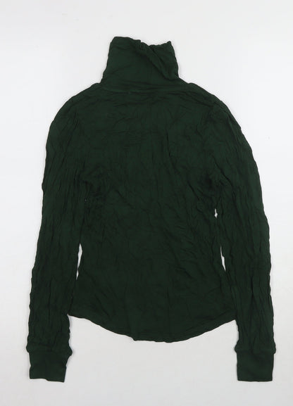 Marks and Spencer Unisex Green Roll Neck T-Shirt