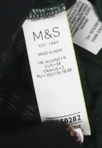 Marks and Spencer Unisex Green Roll Neck T-Shirt