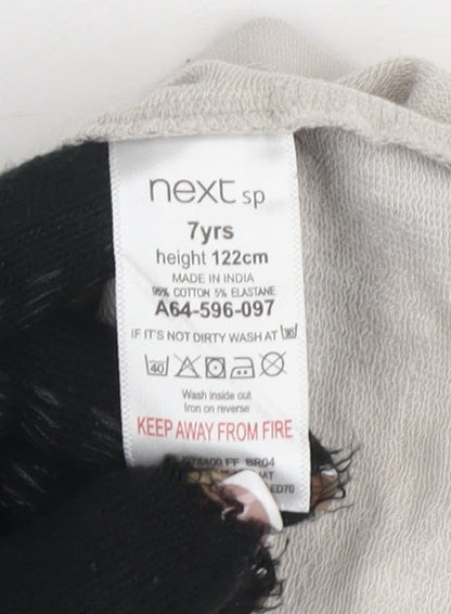 Next Girls Black Tie-Dye T-Shirt, 7 Years