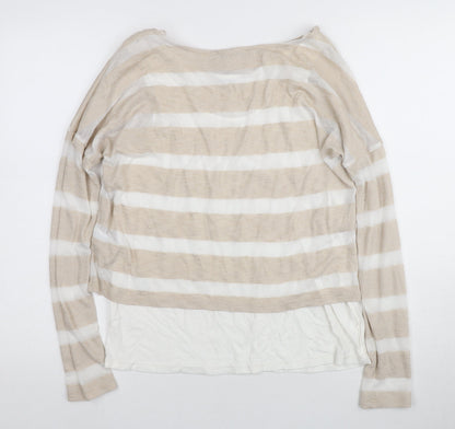 Womens UK Size 12 Marks and Spencer Beige Basic T-Shirt