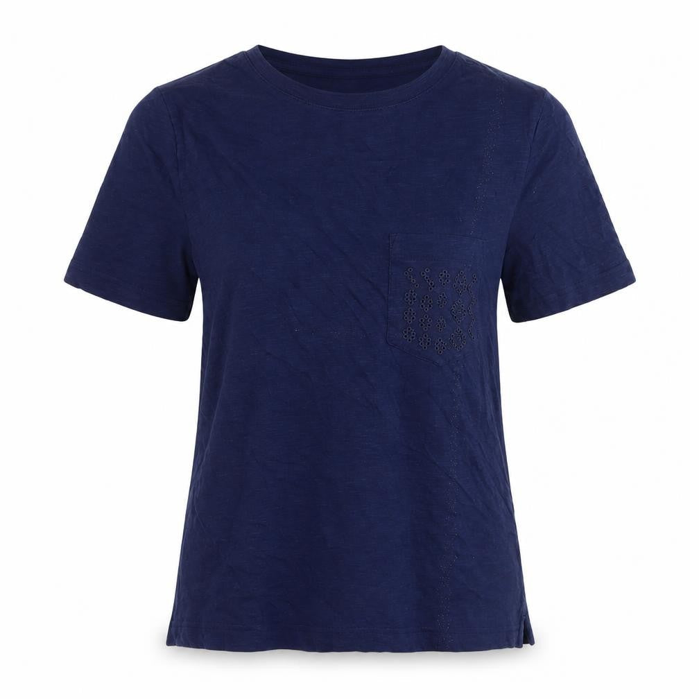 Marks and Spencer Women's Blue Cotton T-Shirt S