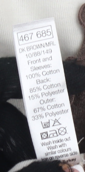 M&Co Women's Brown Striped Tunic Blouse M