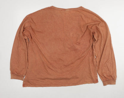 Zara Girls Orange Long Sleeve Bear Graphic T-Shirt 13-14 Years