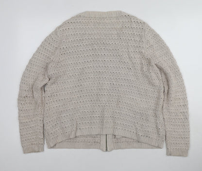 Womens UK Size 16 Marks and Spencer Beige Full Zip Jumper