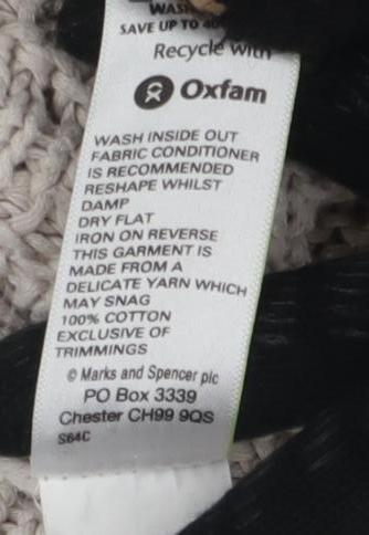 Womens UK Size 16 Marks and Spencer Beige Full Zip Jumper