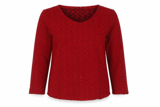 Front view of Marks & Spencer Red Long Sleeve Jersey T-Shirt UK 8