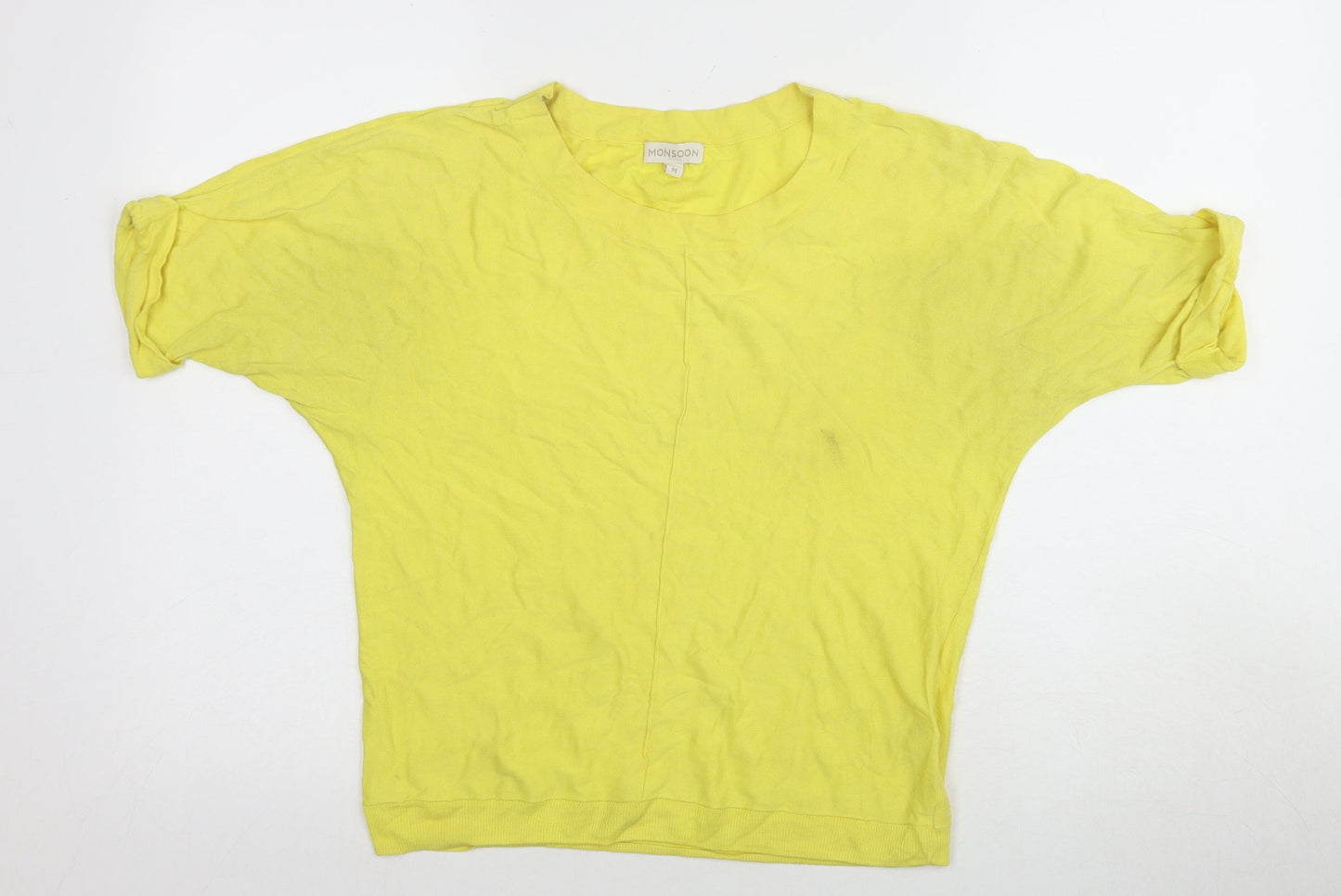 Womens UK Size M Monsoon Yellow Basic T-Shirt