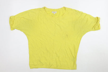 Womens UK Size M Monsoon Yellow Basic T-Shirt