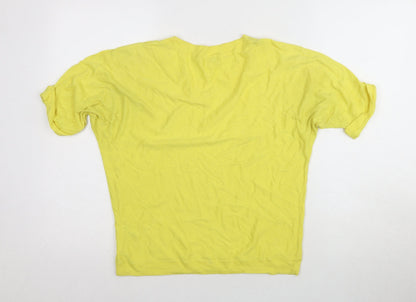 Womens UK Size M Monsoon Yellow Basic T-Shirt