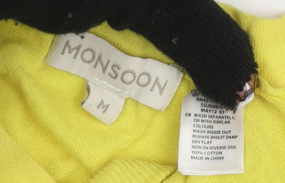 Womens UK Size M Monsoon Yellow Basic T-Shirt