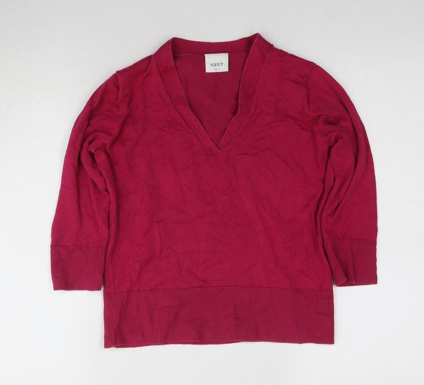 Womens UK Size 12 NEXT Red Basic T-Shirt