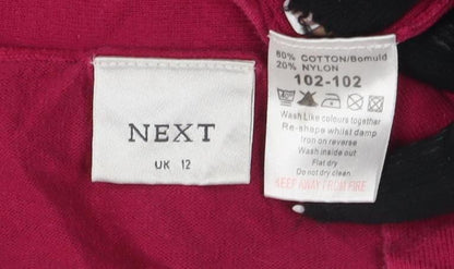 Womens UK Size 12 NEXT Red Basic T-Shirt
