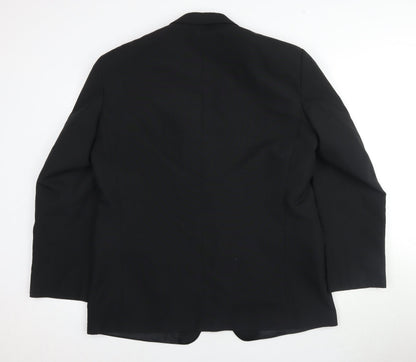 First Avenue Men's Black Regular Fit Blazer, Size 44R
