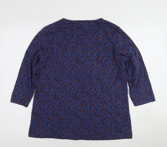 Damart Women's Blue Animal Print Blouse Size 12
