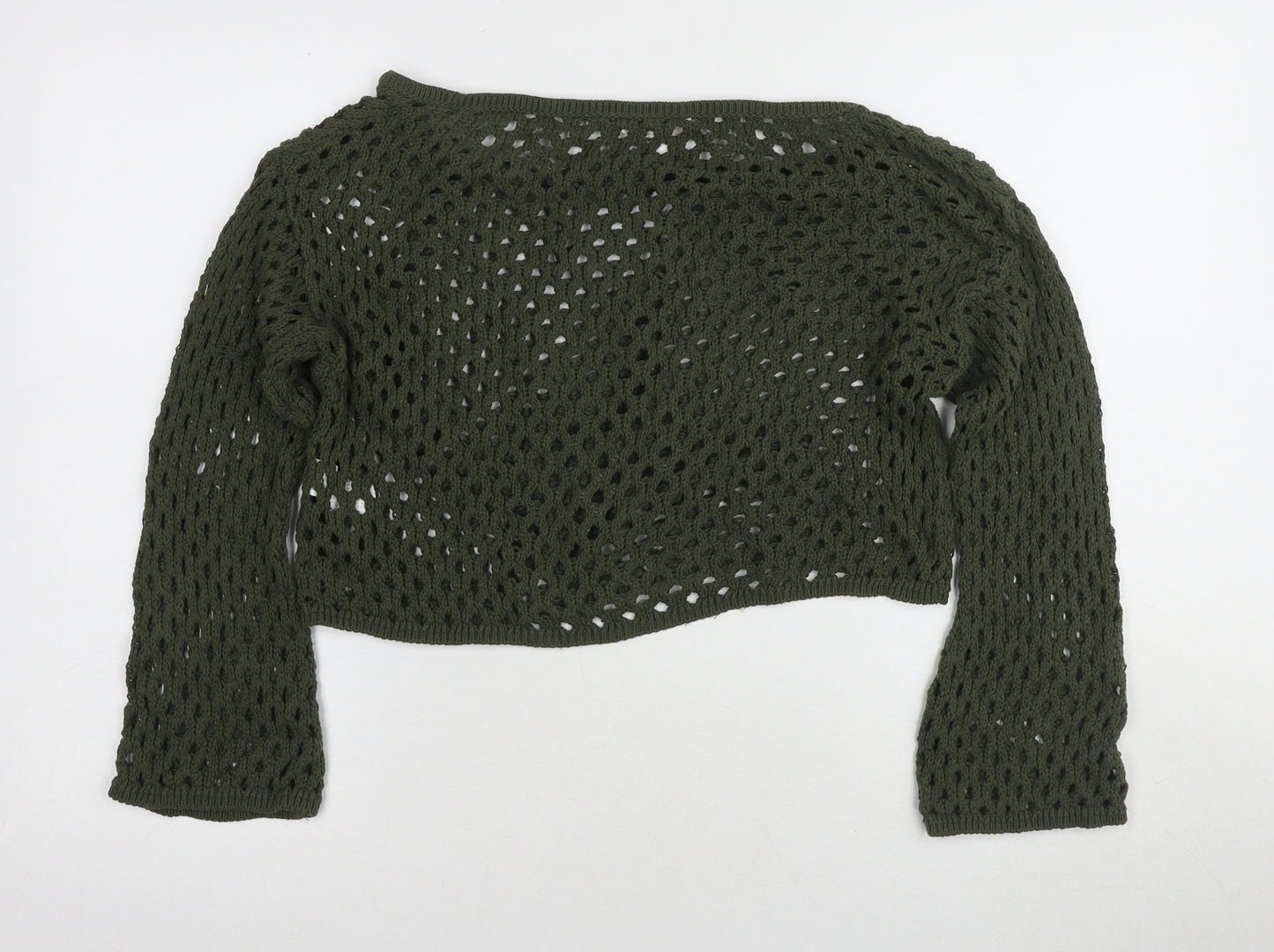 STR Green Knit Pullover Jumper Women Boat Neck Size L