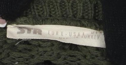 STR Green Knit Pullover Jumper Women Boat Neck Size L