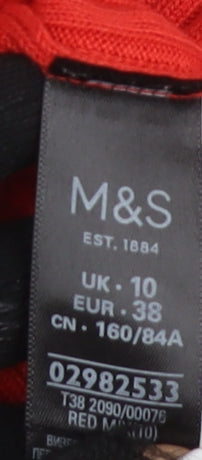 Womens UK Size 10 Marks and Spencer Red Ringer Jersey