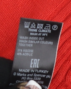 Womens UK Size 10 Marks and Spencer Red Ringer Jersey