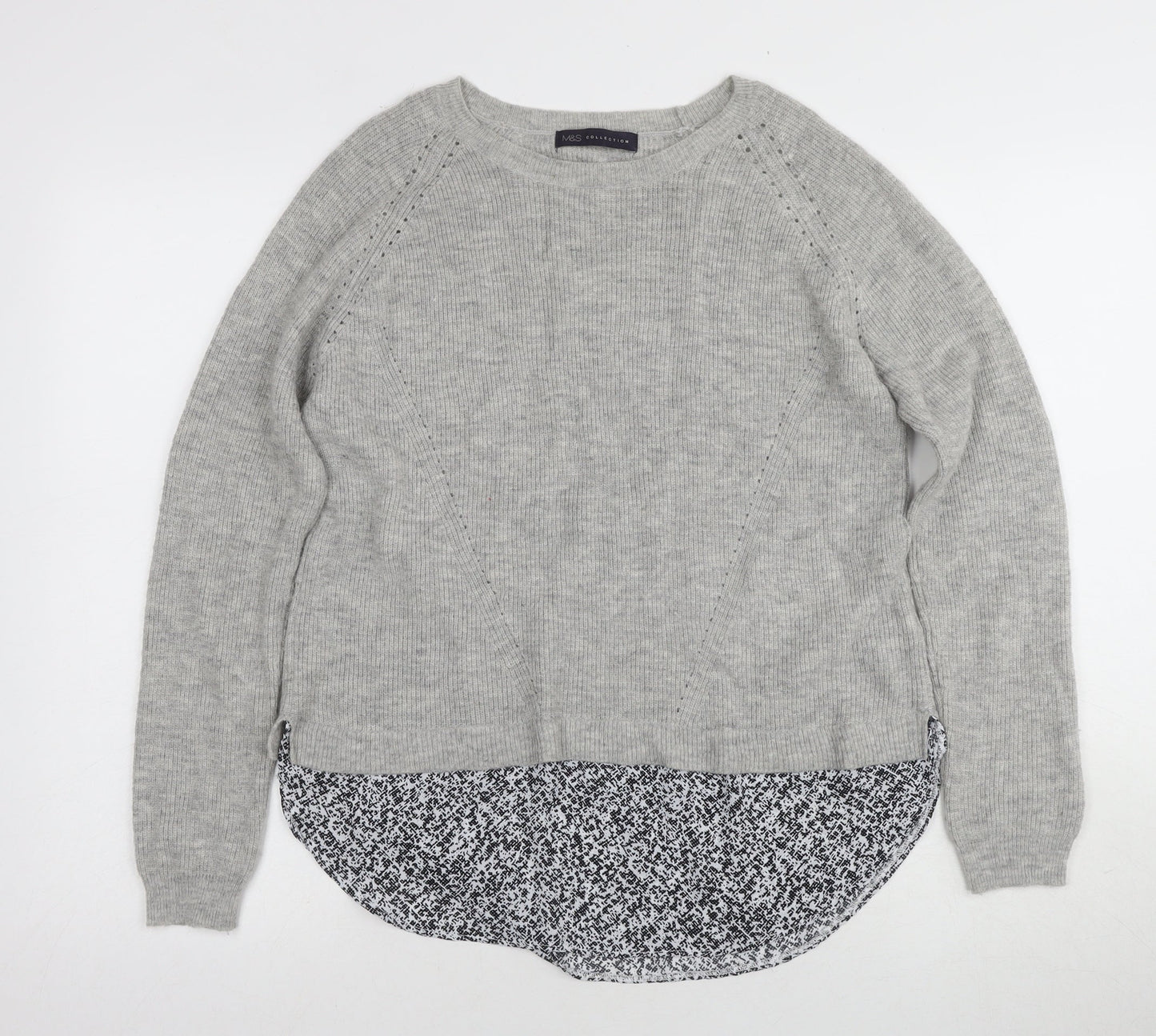 Womens UK Size 14 Marks and Spencer Grey Pullover Jumper