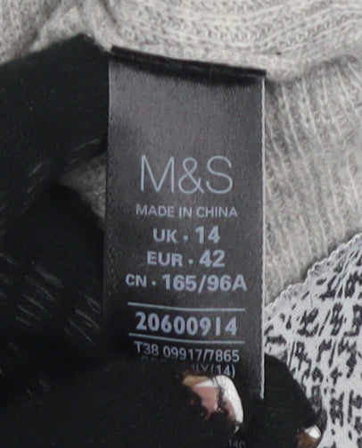Womens UK Size 14 Marks and Spencer Grey Pullover Jumper
