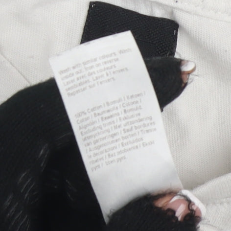 River Island Men's White Graphic T-Shirt L Short Sleeve