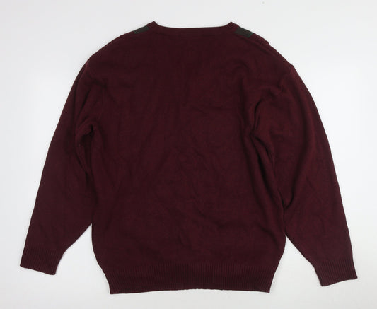 Carson Men’s Red V-Neck Pullover Jumper M