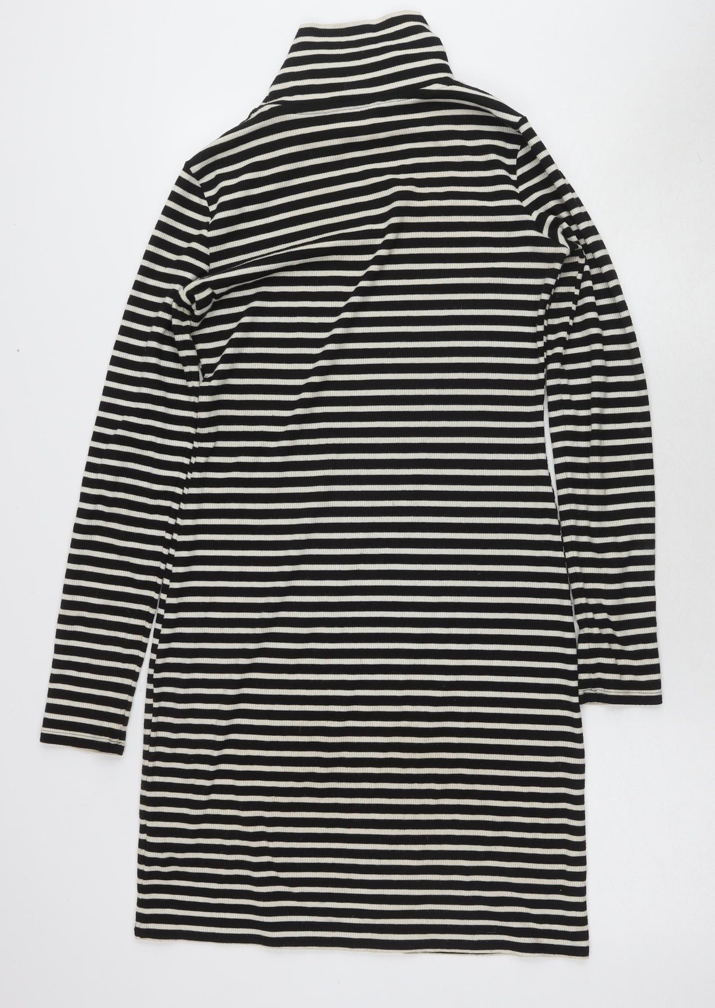 Next Women's Black Stripe Sheath Dress Size 8