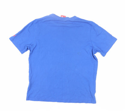 Puma Boys Blue Graphic Logo T-Shirt, Size L, Regular Fit