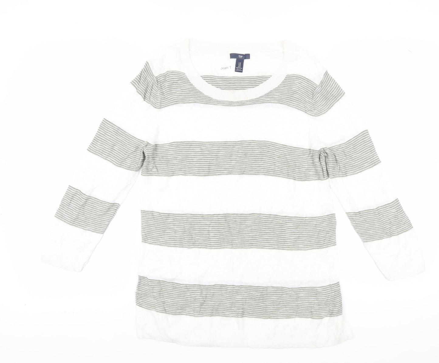 Gap Women's Medium White Striped Pullover Jumper