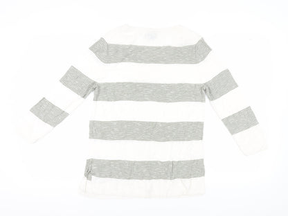 Gap Women's Medium White Striped Pullover Jumper