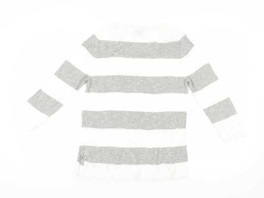 Gap Women's Medium White Striped Pullover Jumper