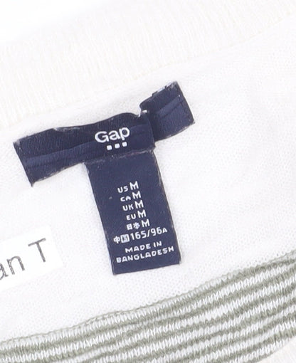 Gap Women's Medium White Striped Pullover Jumper