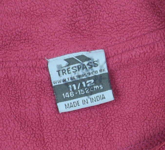 Trespass Girls Red Fleece Pullover Sweatshirt 11 Years
