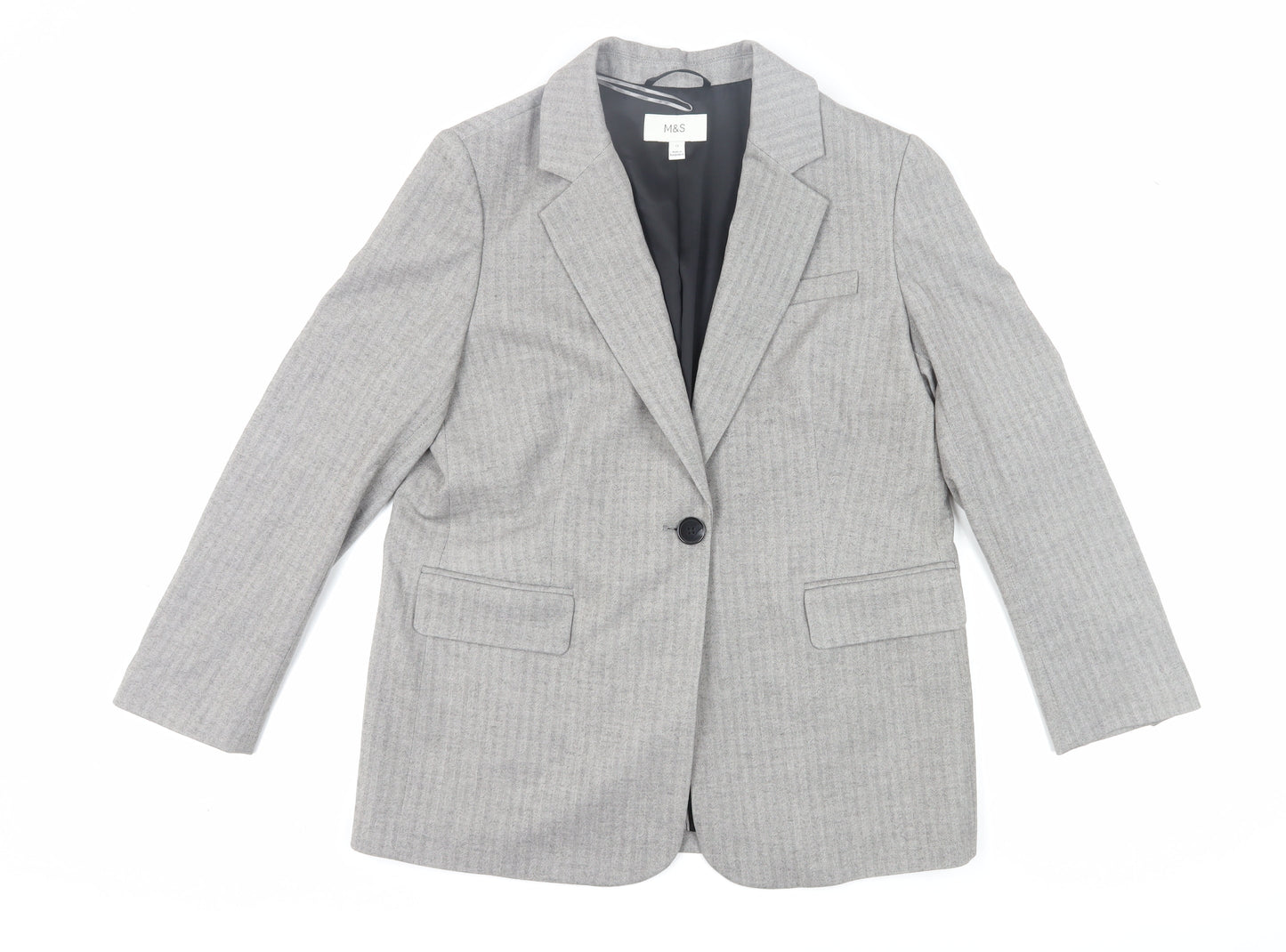 Marks and Spencer Womens Grey Size 12 Suit Jacket