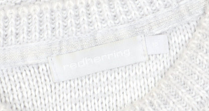 Womens UK Size 12 Red Herring White Jumper Jumper