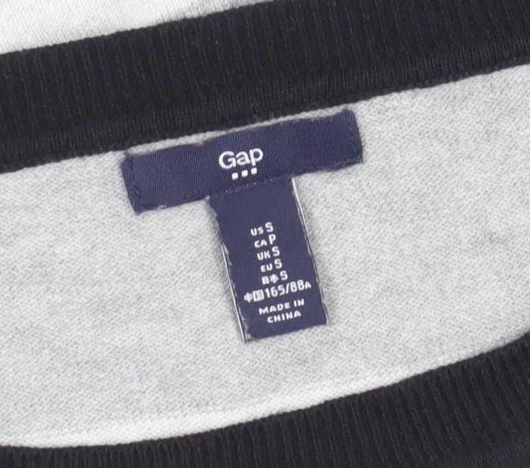 Gap Women's Grey Striped Pullover Jumper, Size S