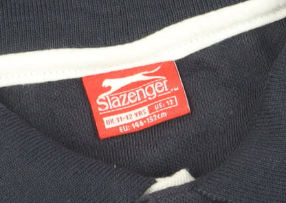 Slazenger Boys Black Cotton Polo Shirt 11-12 Years