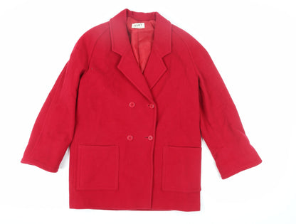 Womens UK Size 14 Planet Red Pea Coat