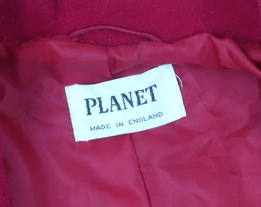 Womens UK Size 14 Planet Red Pea Coat