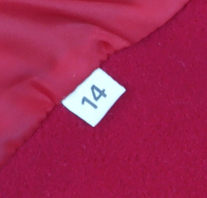 Womens UK Size 14 Planet Red Pea Coat