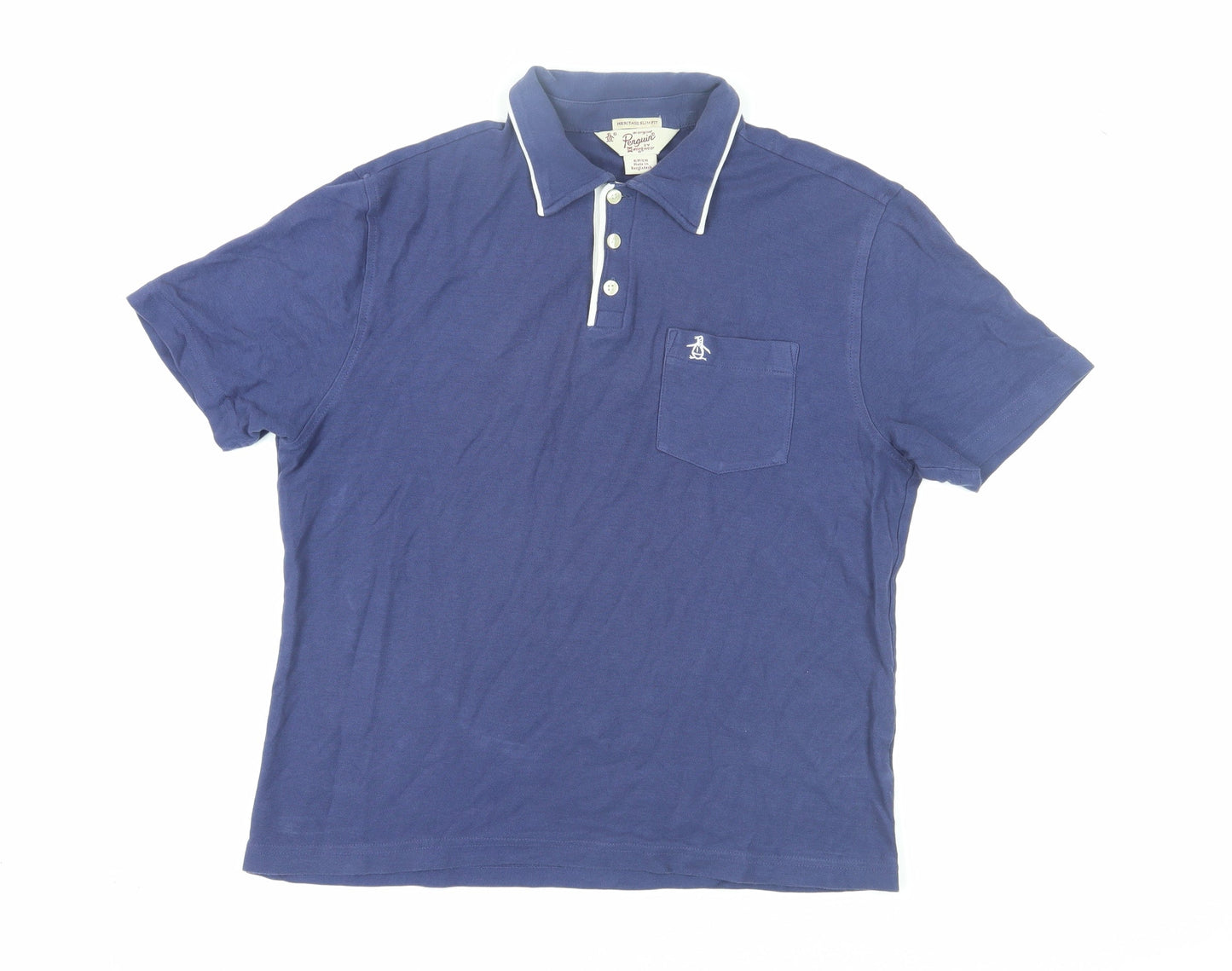 Penguin Men's Blue Polo Shirt XS Slim Fit