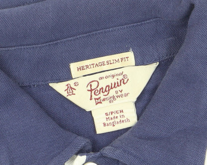 Penguin Men's Blue Polo Shirt XS Slim Fit