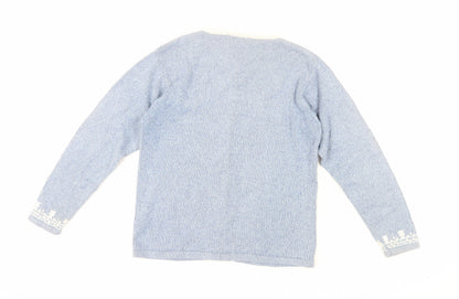 Jumpe Women's Blue V-Neck Cardigan M