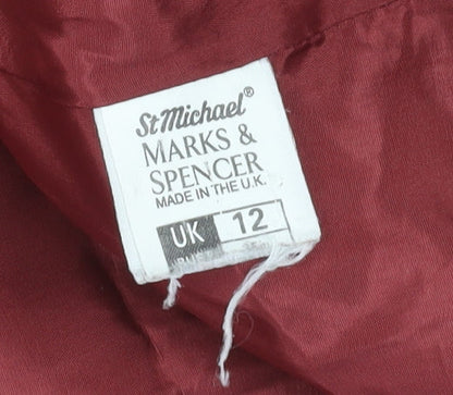 Marks and Spencer Women's Red Double-Breasted Blazer Size 12