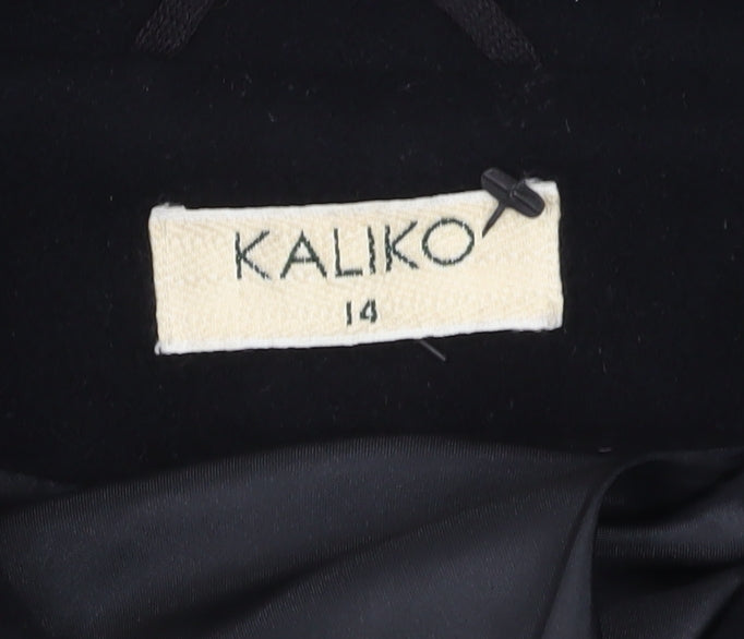 Womens UK Size 14 Kaliko Black Overcoat