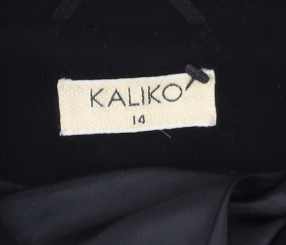 Womens UK Size 14 Kaliko Black Overcoat