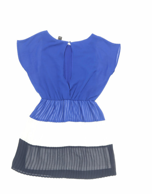 MNG Collection Women's Blue XS Pleated Dress