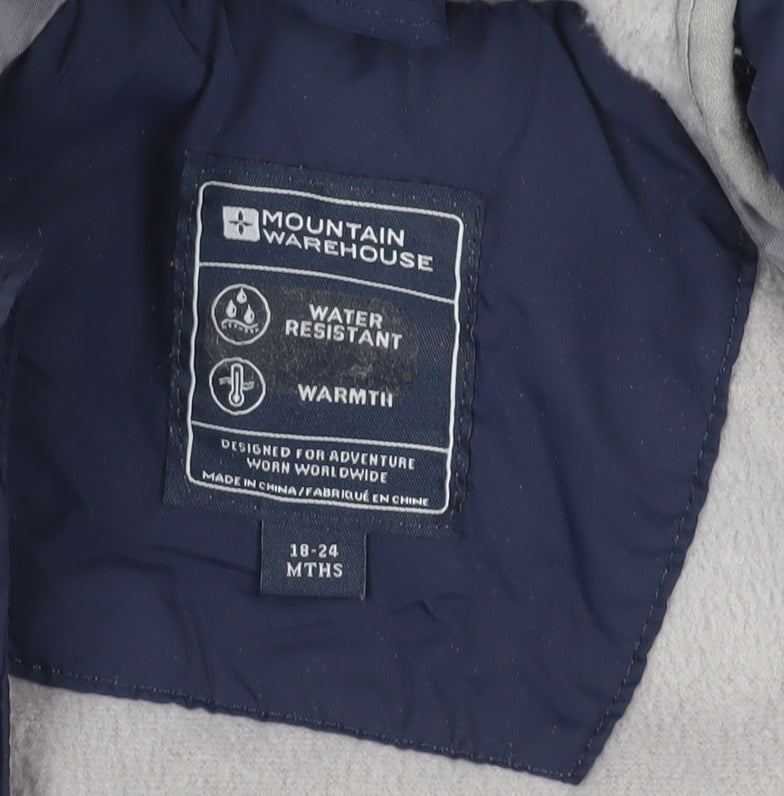 Mountain Warehouse Unisex Snowsuit Blue 18-24M Water Resistant