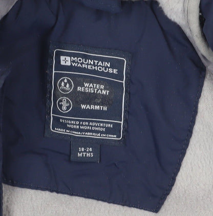 Mountain Warehouse Unisex Snowsuit Blue 18-24M Water Resistant